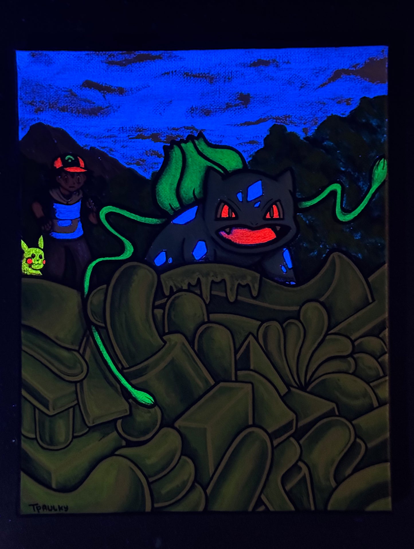 Bulbasaurs Fight Painting
