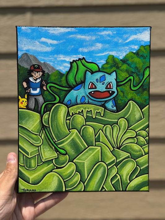 Bulbasaurs Fight Painting